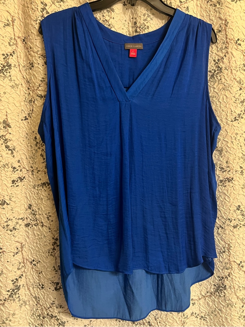 Vince Camuto Royal Blue Sleeveless V-Neck Hi-Low Tank